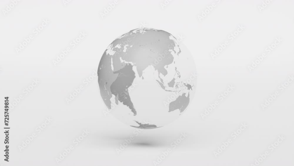 Revolving Earth. Shapes of the continents turning on transparent sphere. 3d looping animation Revolving Earth. Shapes of the continents turning on transparent sphere. 3d looping animation