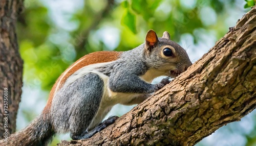close up of a giant indian squirrel on a tree © Diann