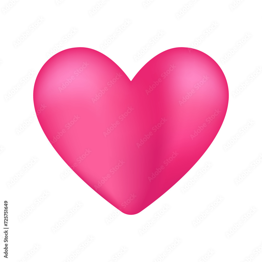 Heart Shapes 3D for Valentine's Day or Wedding Day. Love Symbol. Vector Illustration. 