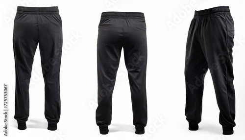 front and back view black sweatpants photo