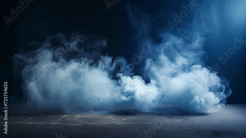  Blue Haze and Smoke in a Theatrical Ambiance Room