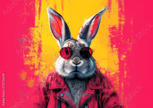 Urban Bunny - Surreal Rabbit with Sunglasses. A surreal anthropomorphic rabbit in a jacket with sunglasses.