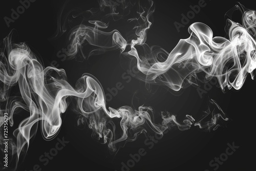 A black and white photo capturing smoke in motion. This versatile image can be used in various creative projects photo