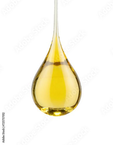 Golden oil droplet isolated