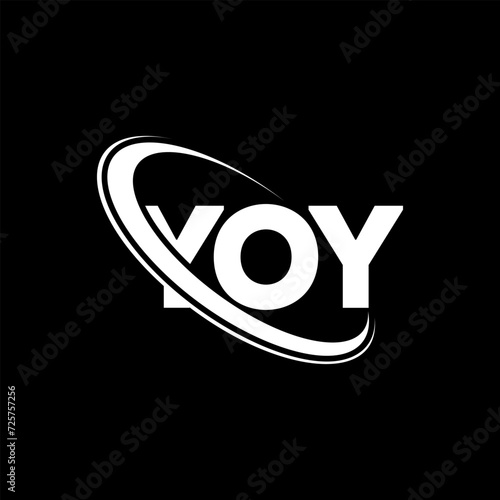 YOY logo. YOY letter. YOY letter logo design. Initials YOY logo linked with circle and uppercase monogram logo. YOY typography for technology, business and real estate brand. photo