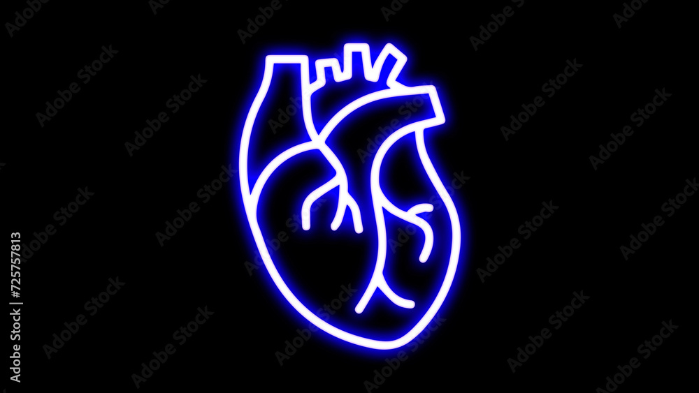 custom made wallpaper toronto digitalMedical cardiology pictogram. Heart Neon Label. Vector Illustration of Medical Human Health Objects. Medical structure of the neon human heart.