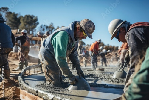 Photo of workers casting concrete
