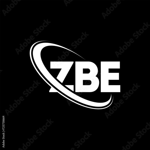 ZBE logo. ZBE letter. ZBE letter logo design. Intitials ZBE logo linked with circle and uppercase monogram logo. ZBE typography for technology, business and real estate brand. photo