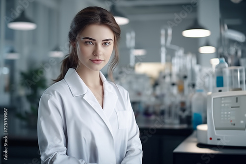portrait of a female doctor working in the laboratory