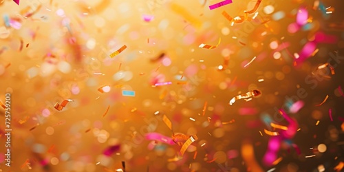 Colorful confetti falling from the sky, creating a festive atmosphere. Perfect for party invitations and event promotions