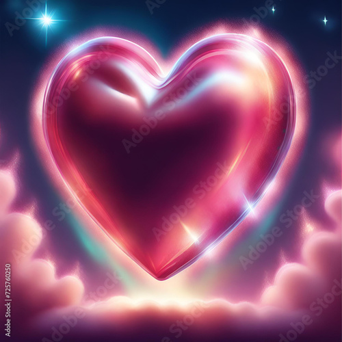 glowing heart on the background