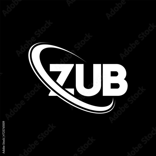 ZUB logo. ZUB letter. ZUB letter logo design. Initials ZUB logo linked with circle and uppercase monogram logo. ZUB typography for technology, business and real estate brand.