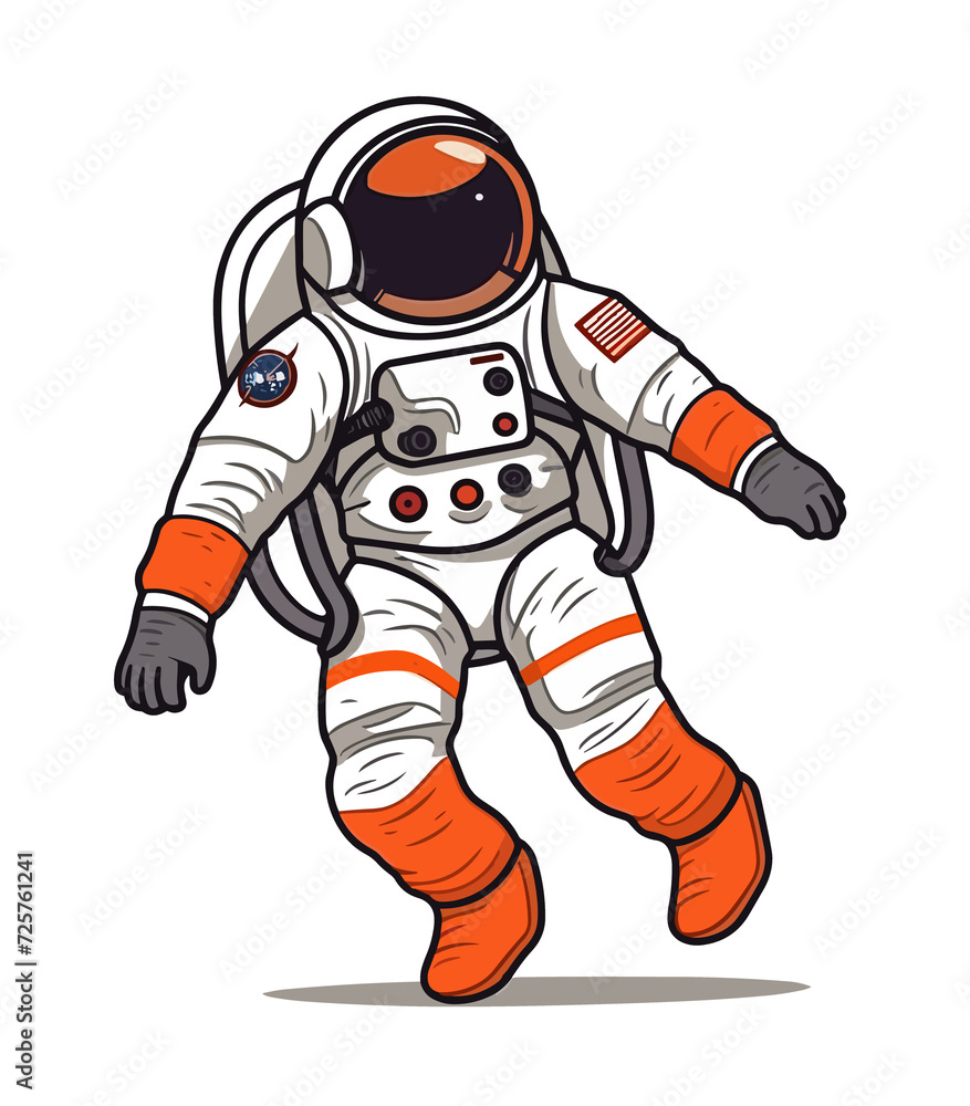 Astronaut on white or transparent background, flat illustration. AI Generated. Astronaut on white or transparent background, flat illustration. AI Generated.