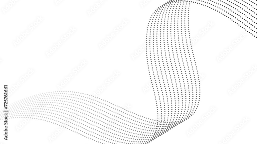 Abstract halftone flowing wavy gradient dots shape isolated on transparent background.Flowing dot particles wave pattern halftone black gradient smooth curve shape isolated on transparent background. Abstract halftone flowing wavy gradient dots shape isolated on transparent background.Flowing dot particles wave pattern halftone black gradient smooth curve shape isolated on transparent background.