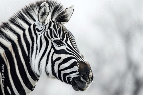 Endangered Grevy s zebra species closeup. Conservation of endangered species and biodiversity. Generative Ai