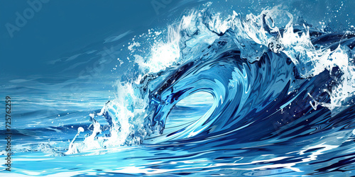 Blue Democratic Wave: A Symbolic Image of Democratic Power and Influence in Blue