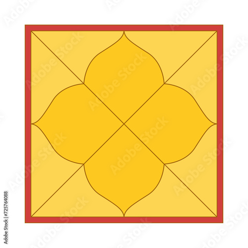 Vedic astrology birth chart template in northern indian diamond style. Jyotish calculator form. Indian astrological horoscope map. Lagna diagram in the shape of a yantra.