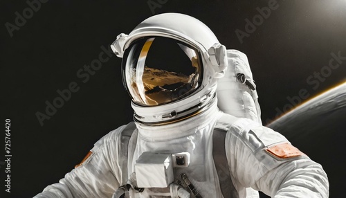 Astronaut on the background of the black background