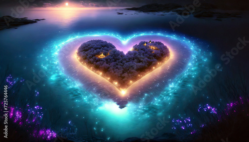 Heart-shaped Island Background