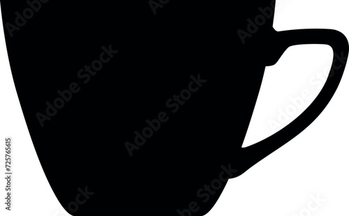 Silhouette of Tea Cup Icon. Vector Illustration.