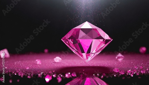 Beautiful pink dimond dispersion the light. dimond dispersion glass objects  © adobedesigner