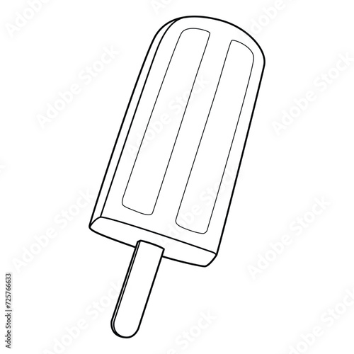 Popsicle Ice Vector Cartoon Illustration BW