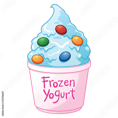 Frozen Yogurt Vector Cartoon Illustration (ID: 725766637)