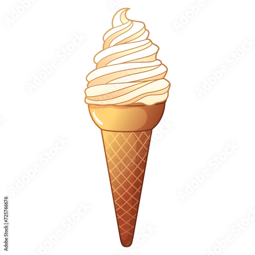 Ice Cream Cone Vector Cartoon Illustration (ID: 725766676)