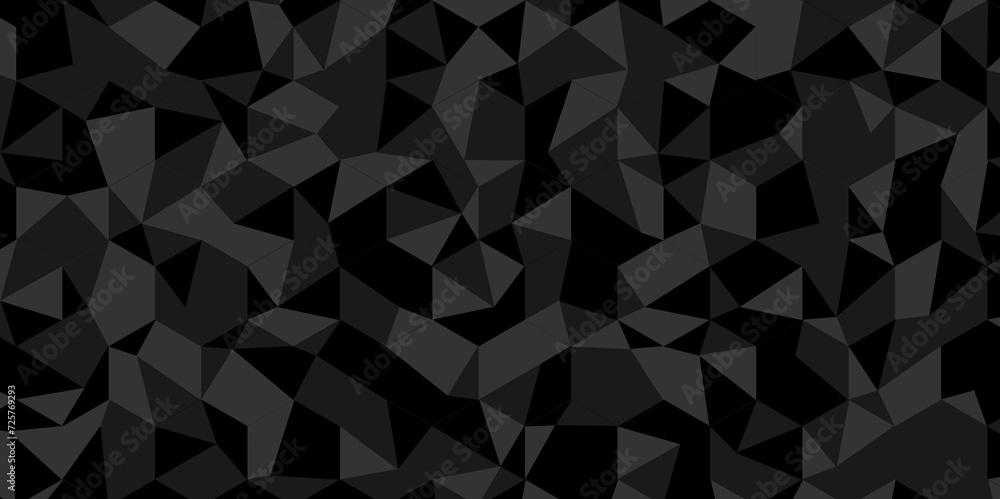 Abstract Black and gray square triangle tiles pattern mosaic background. Modern seamless geometric dark black pattern low polygon and lines Geometric print composed of triangles.
Abstract Black and gray square triangle tiles pattern mosaic background. Modern seamless geometric dark black pattern low polygon and lines Geometric print composed of triangles.