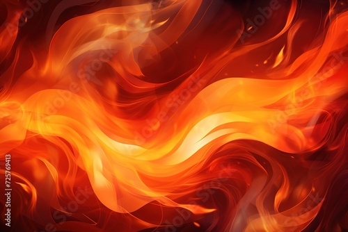 Abstract fiery background with swirling orange and red flames, perfect for dynamic and energetic design themes or creative projects. Stylized fire backdrop.