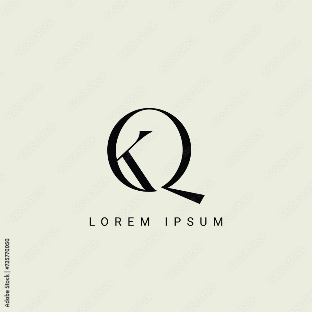Alphabet KQ and QK illustration monogram vector logo template Alphabet KQ and QK illustration monogram vector logo template