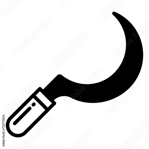 Sickle glyph and line vector illustration