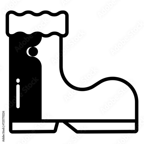 rubber boot glyph and line vector illustration