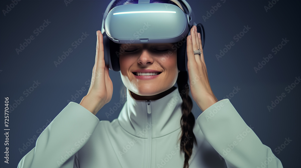 Woman With Virtual Reality Device Woman With Virtual Reality Device