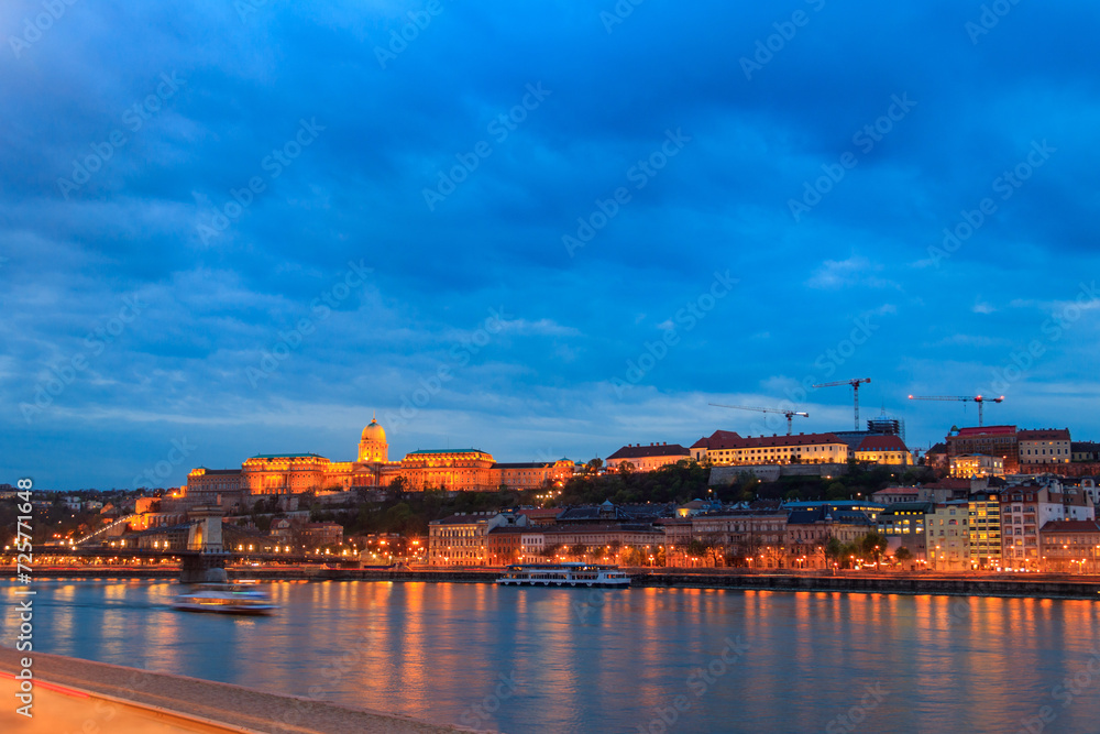 Night cityscape of Budapest, Hungary
