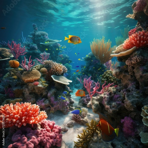 coral reef with fish © Muhammed