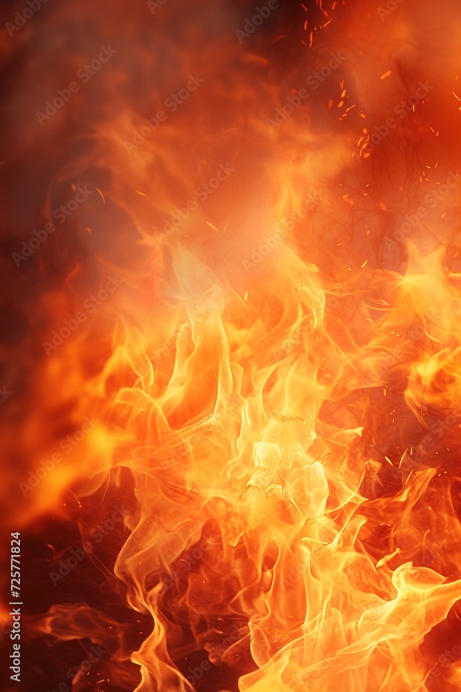 Vivid close-up of a blazing fire with dynamic flames, ideal for themes related to energy, warmth, cooking, or outdoor activities. Vertical background with fire. Vivid close-up of a blazing fire with dynamic flames, ideal for themes related to energy, warmth, cooking, or outdoor activities. Vertical background with fire.