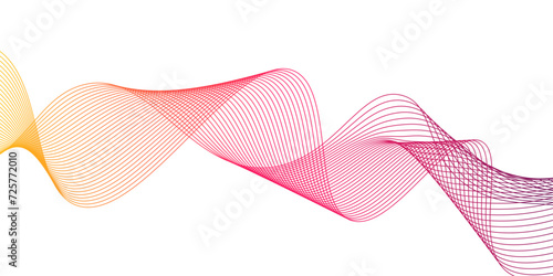 Abstract gradient smooth wave on a white background.pink wavy tech lines abstract background, Design used for technology, science, banner, template, wallpaper,Design element for technology, science, 