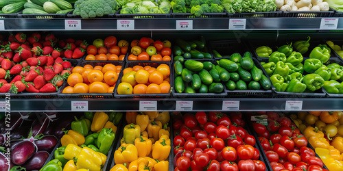 Organic Food Selection: A Variety of Organic Products on Shelves in a Grocery Store Aisle, Featuring Organic Fruits, Vegetables, and Packaged Foods for Health-Conscious Consumers