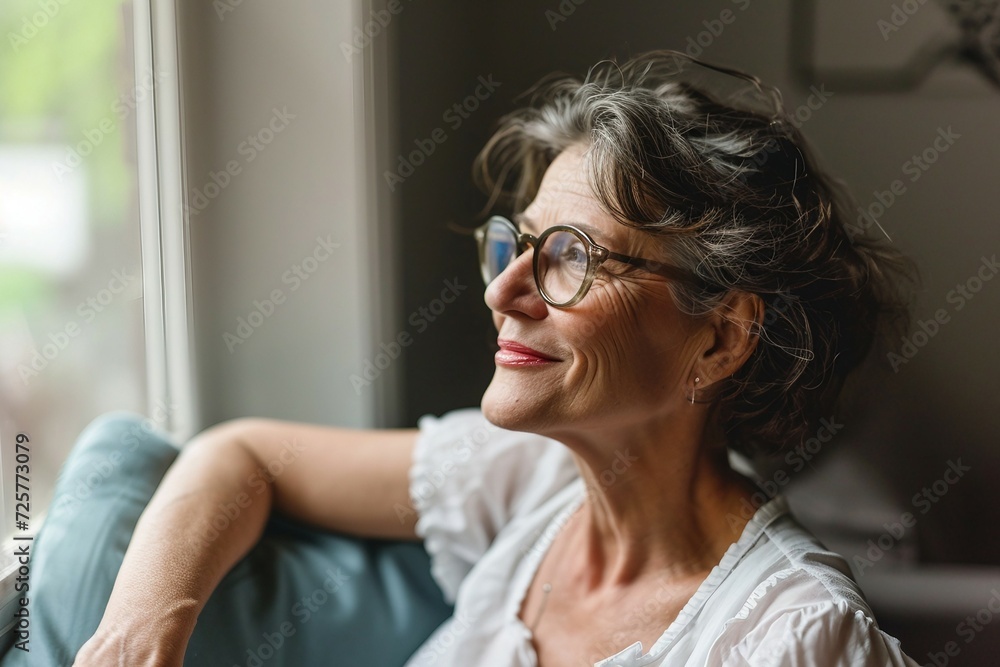 a woman smiling with glasses a woman smiling with glasses