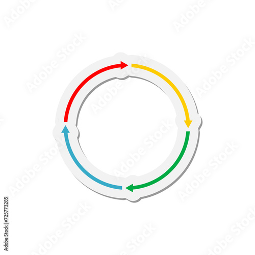 Circular arrows for recycle repetition rotation icon isolated on transparent background