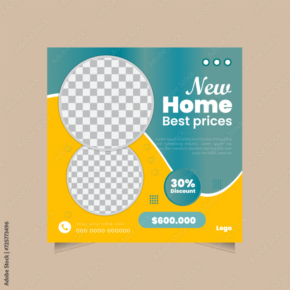 Home banner post design template