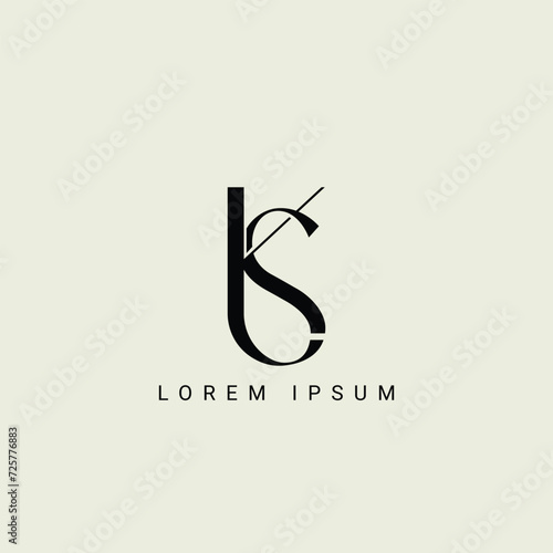 Alphabet KS and SK illustration monogram vector logo template
