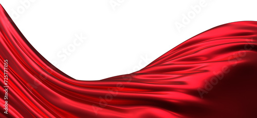 Abstract red cloth falling. Satin fabric flying in the wind