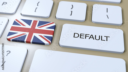 UK United Kingdom National Flag and Default Button 3D Illustration
