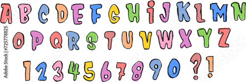 Alphabet and Numbers Colorful Crayon Chalk Drawing Set