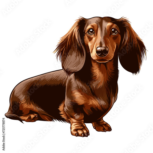 Cute Dachshund dogs Vector Cartoon illustration