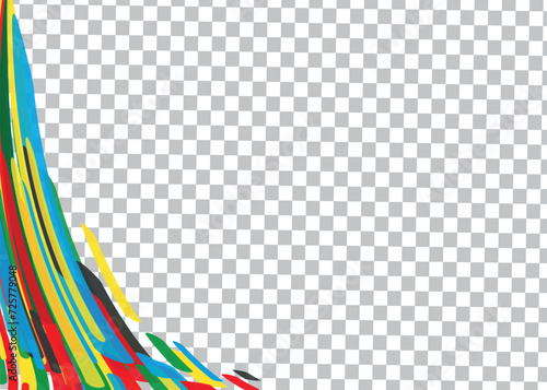 Curved colored lines on a white background.
