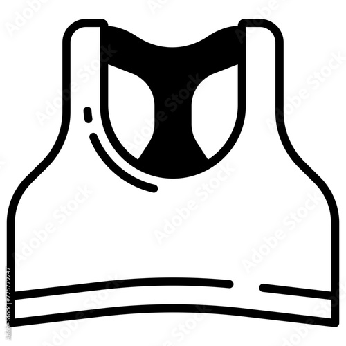 Sport Bra glyph and line vector illustration