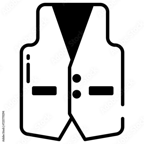 Vest glyph and line vector illustration